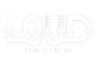 A black and white image of the old review logo.
