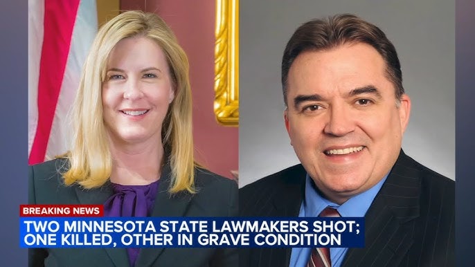 Photo of two Minnesota state lawmakers, one with blonde hair and the other with dark hair, both in formal attire.