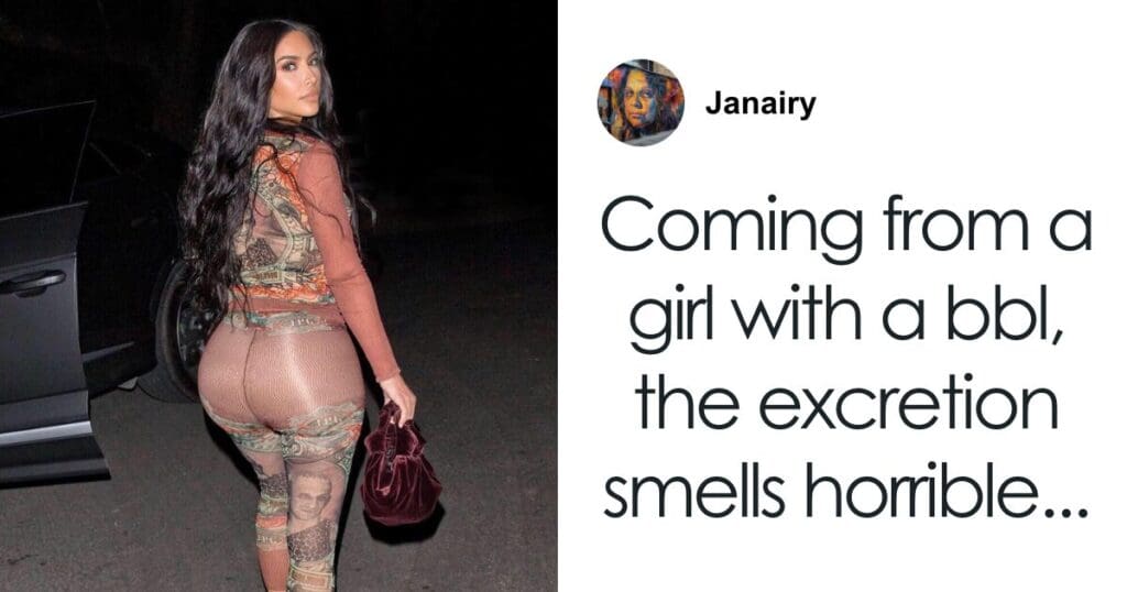 Woman wearing a bodycon outfit with a patterned design, standing beside a car at night.